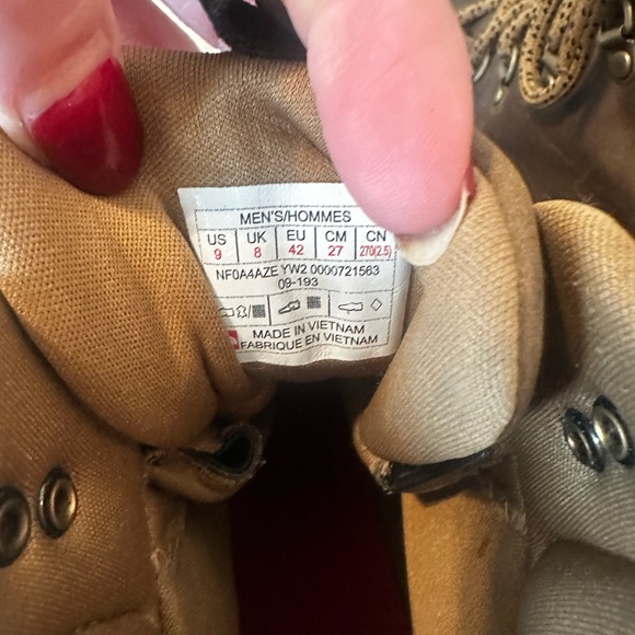 The North Face brown Leather hiking Boots Sz 9 - Picture 4 of 6